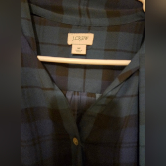 J. Crew Womens Blue/Green Plaid Blouse - Picture 10 of 10